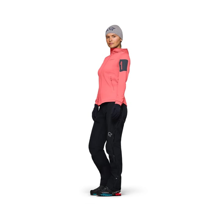 Norrøna Women's Falketind Warm Stretch Hood Calypso Coral/beluga Norrøna