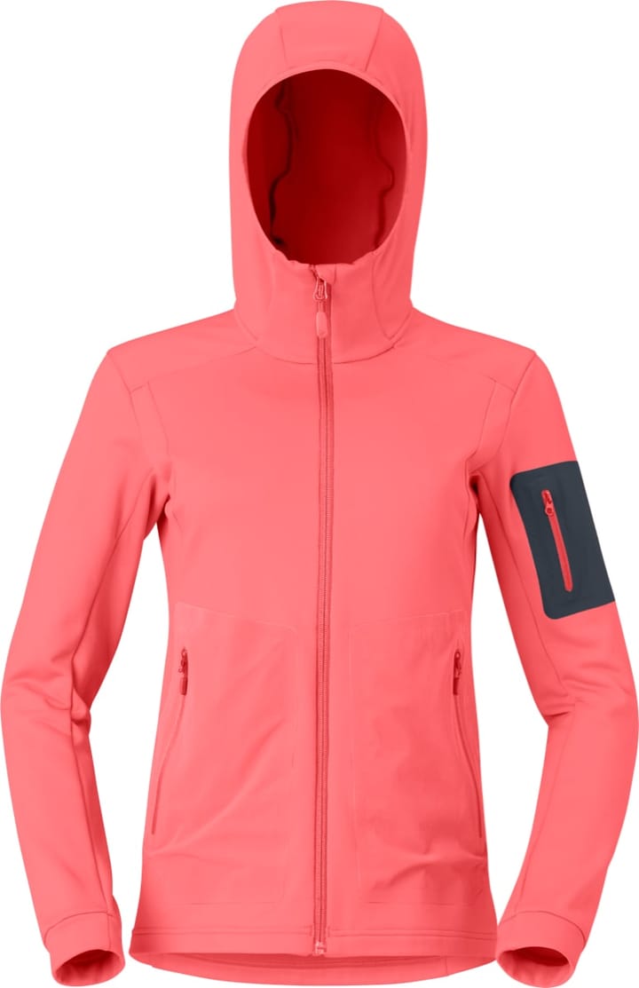 Norrøna Women's Falketind Warm Stretch Hood Calypso Coral/beluga Norrøna