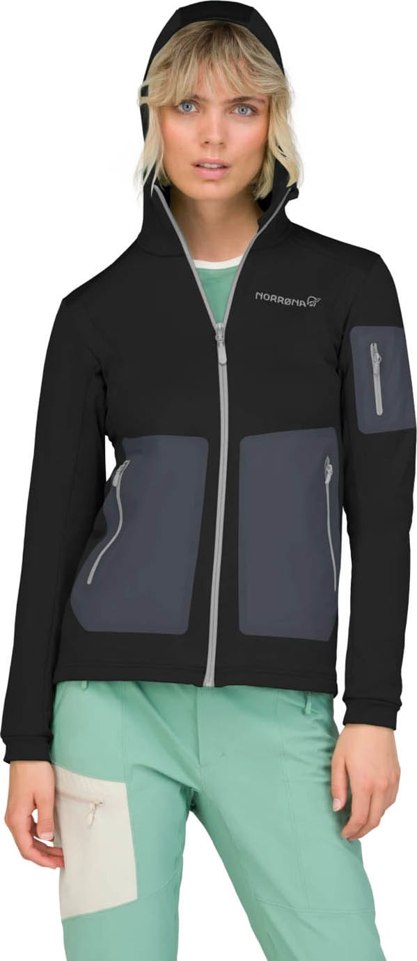 Norrøna Women's Falketind Warm Stretch Hood Caviar Black Norrøna