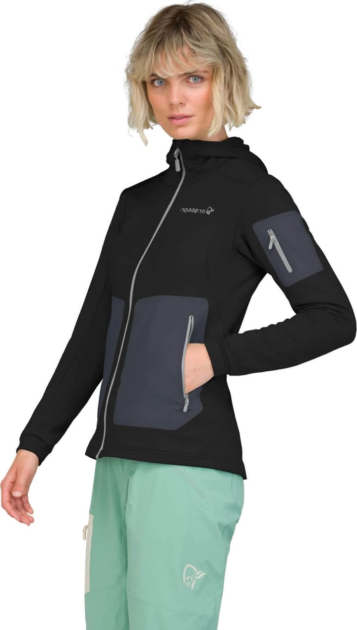 Norrøna Women's Falketind Warm Stretch Hood Caviar Black Norrøna