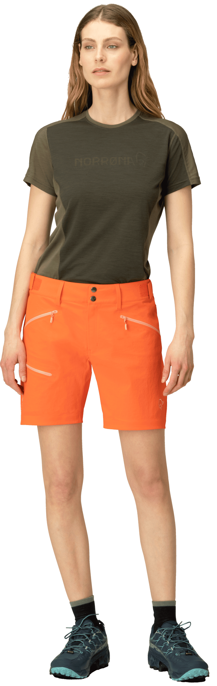 Norrøna  Women's Falketind Flex1 Shorts Orange Alert Norrøna