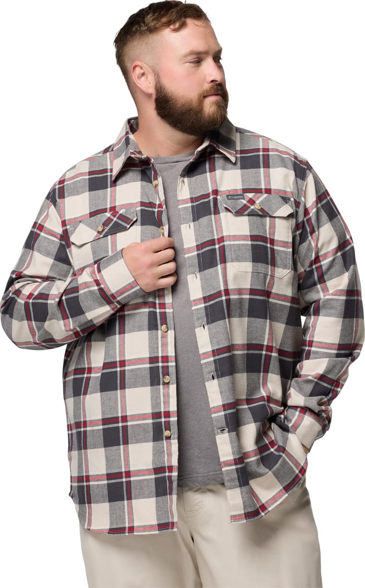 Columbia Men's Flare Gun Stretch Flannel Dark Stone Trails Edge Plaid Columbia