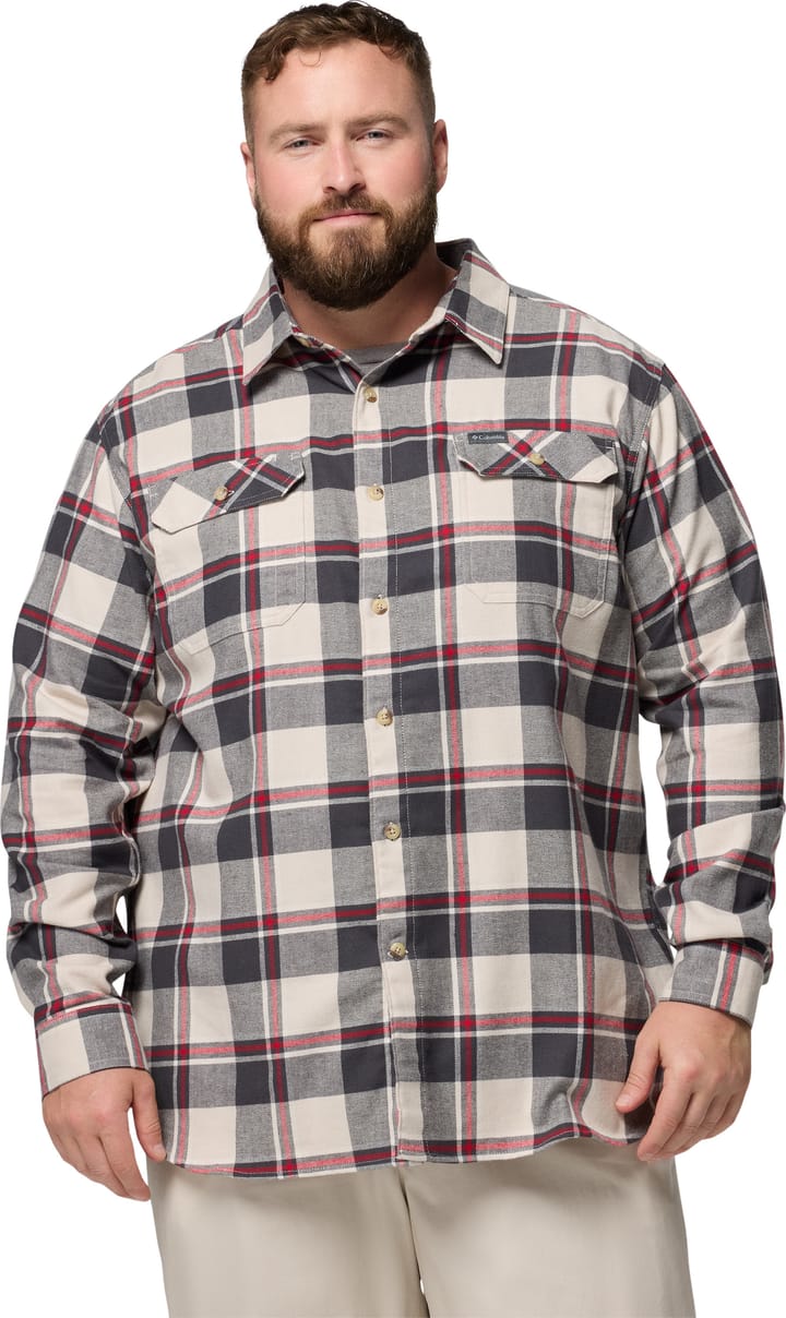 Columbia Men's Flare Gun Stretch Flannel Dark Stone Trails Edge Plaid Columbia