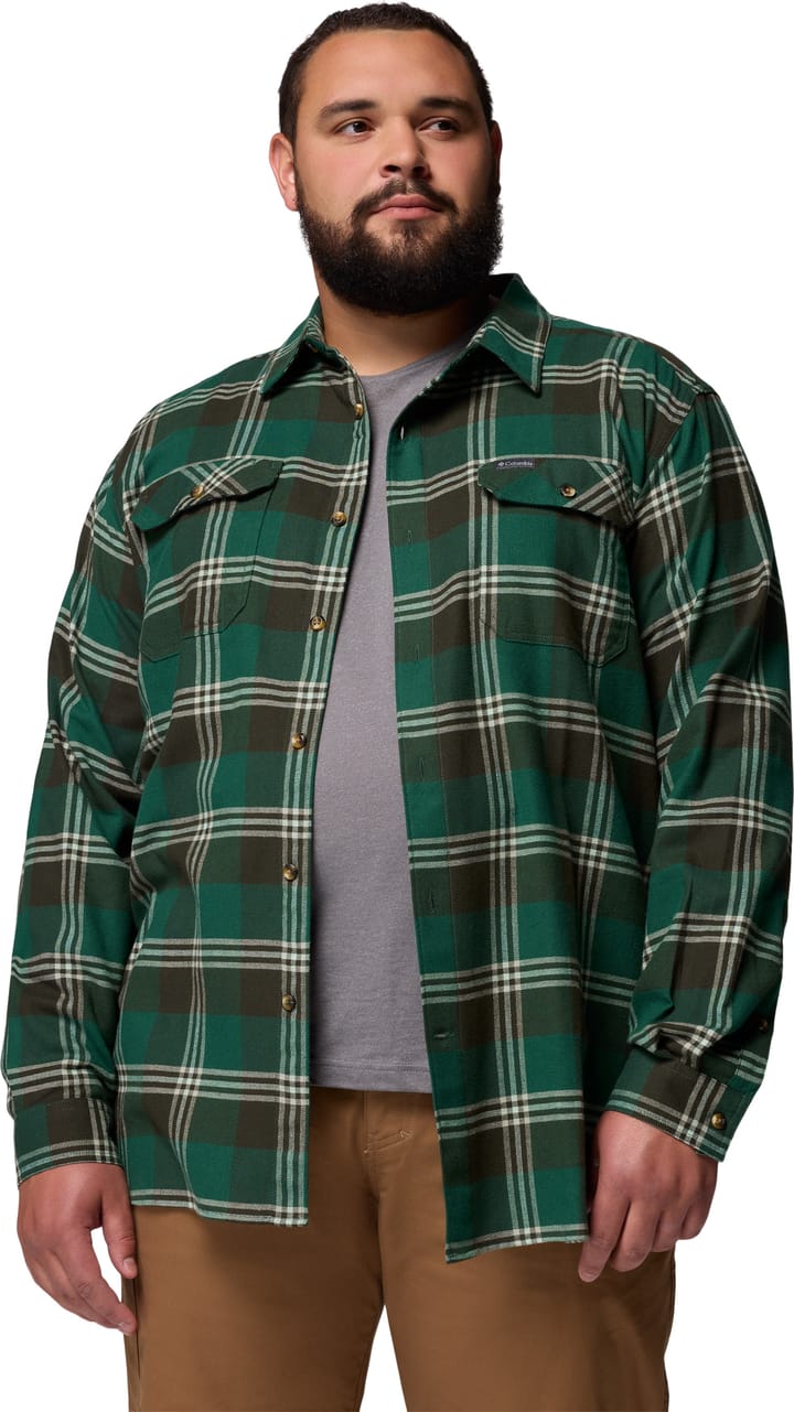 Columbia Men's Flare Gun Stretch Flannel Rain Forest Trails Edge Plaid Columbia