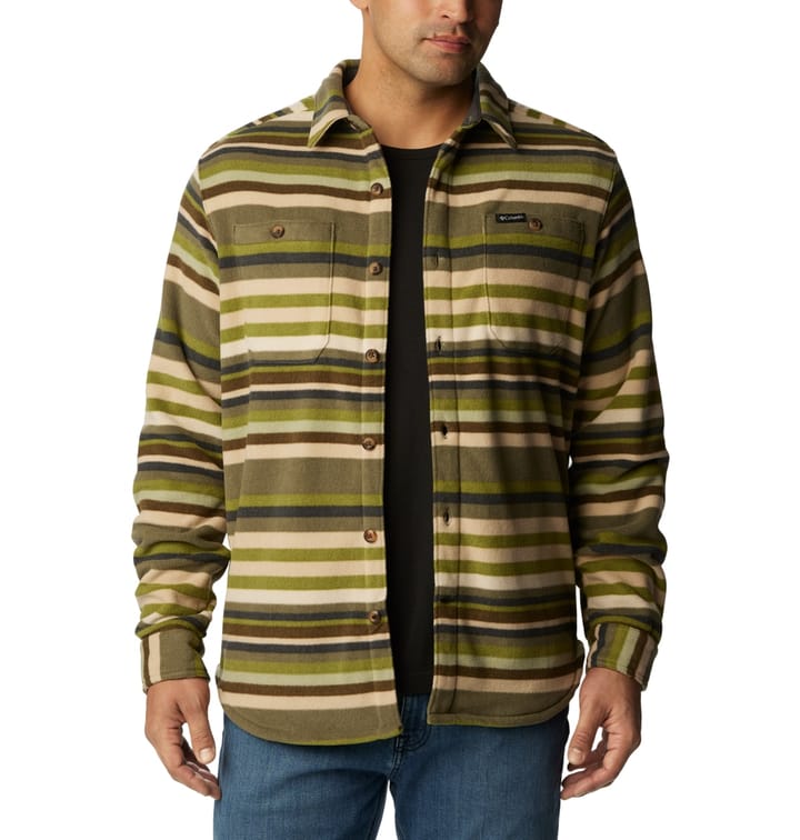 Columbia Flare Gun Fleece Over Shirt Stone Green Surfcrest Stripe Print Columbia Montrail