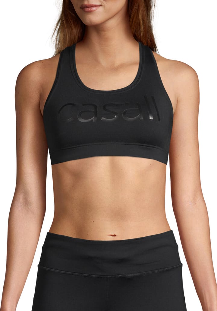 Casall Women's Iconic Wool Sports Bra Black Logo Casall Casall Women's Iconic Wool Sports Bra Black Logo Casall
