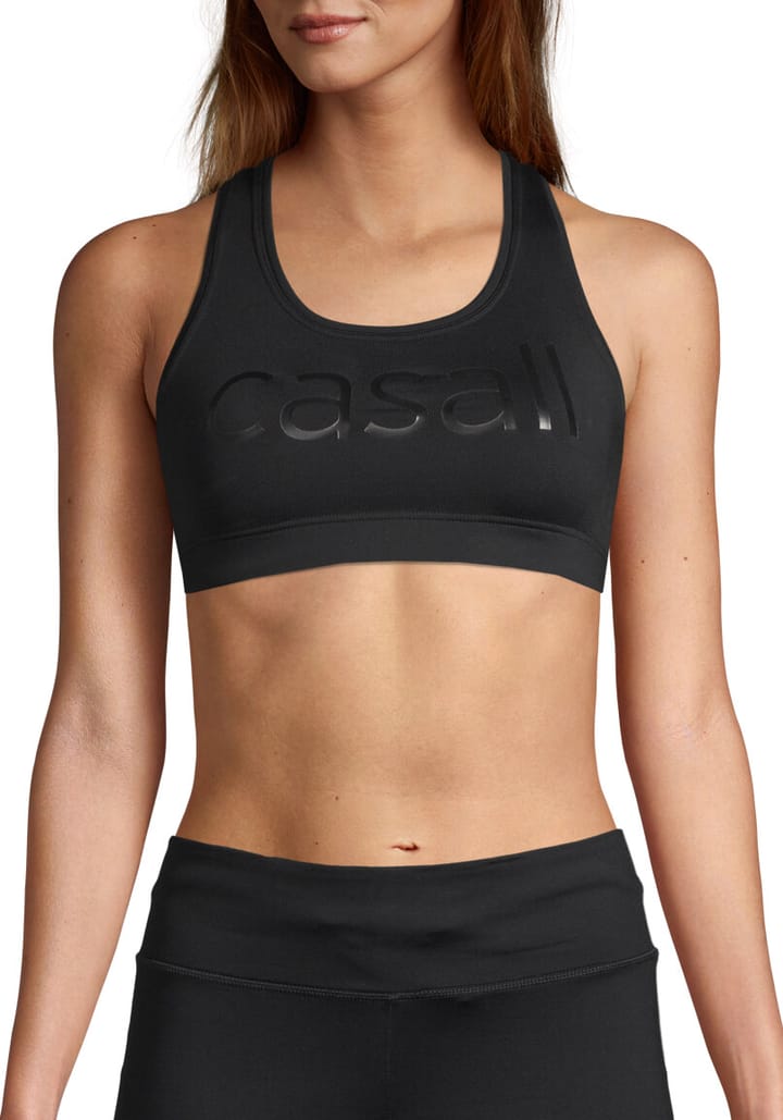 Casall Women's Iconic Wool Sports Bra Black Logo Casall