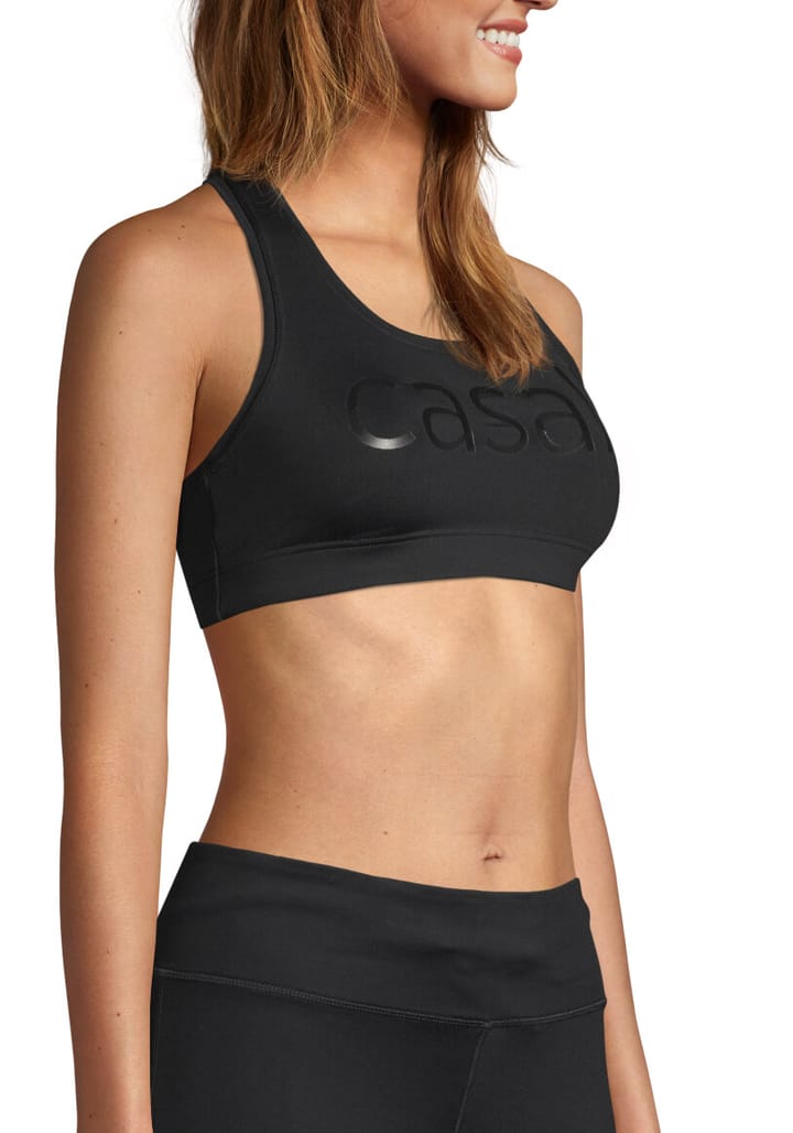 Casall Women's Iconic Wool Sports Bra Black Logo Casall