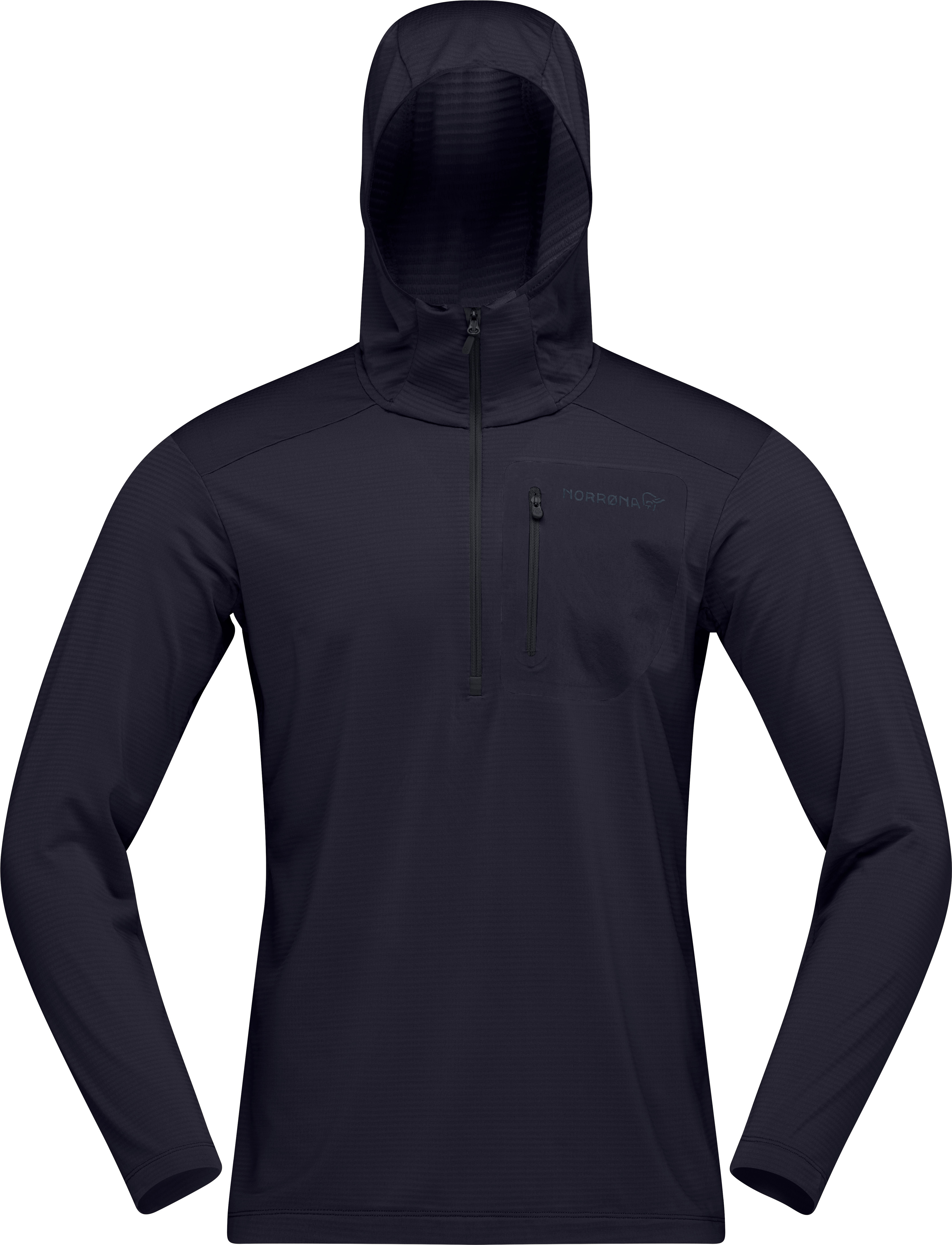 Norrøna Men's Falketind Warm1 Hood Caviar Black Mellanlager tröjor S