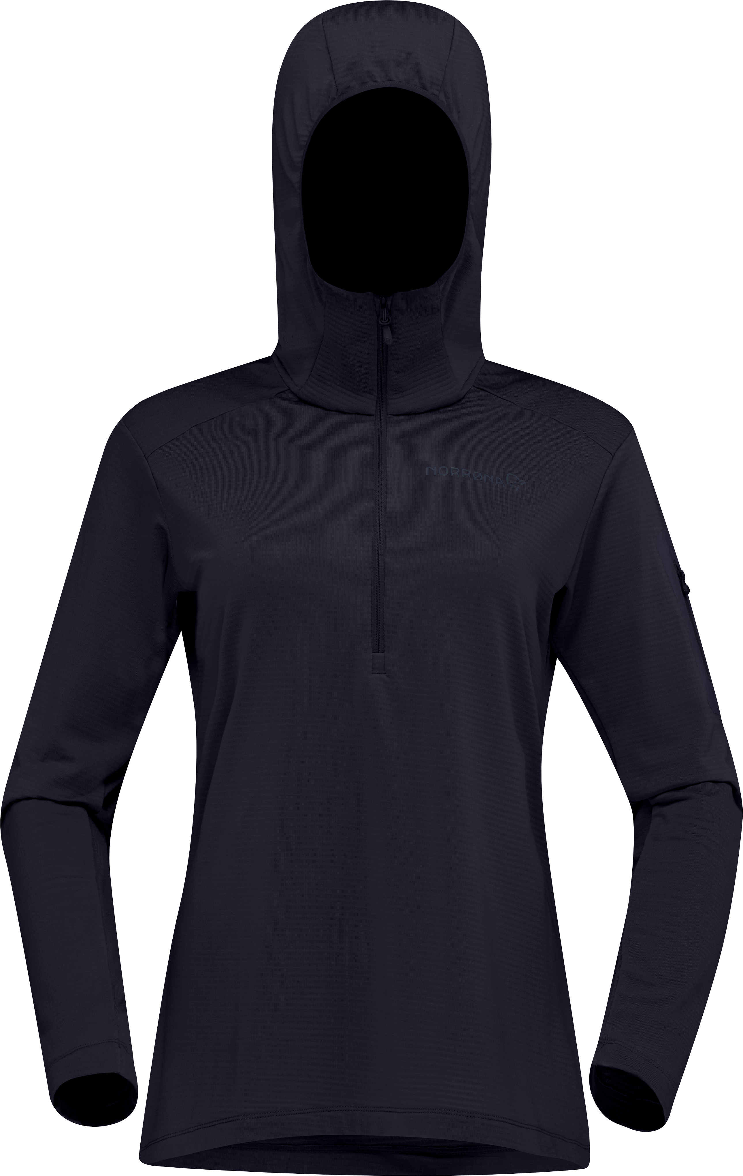 Norrøna Women's Falketind Warm1 Hood Caviar Black Mellanlager tröjor L