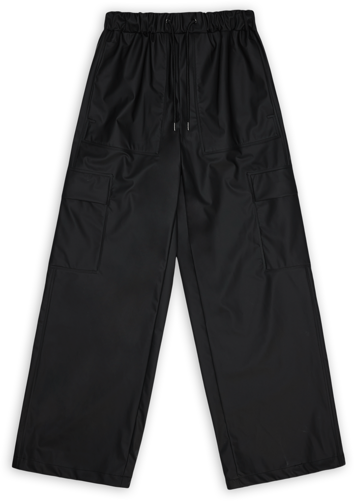 Rains Unisex Cargo Rain Pants Wide Black Rains