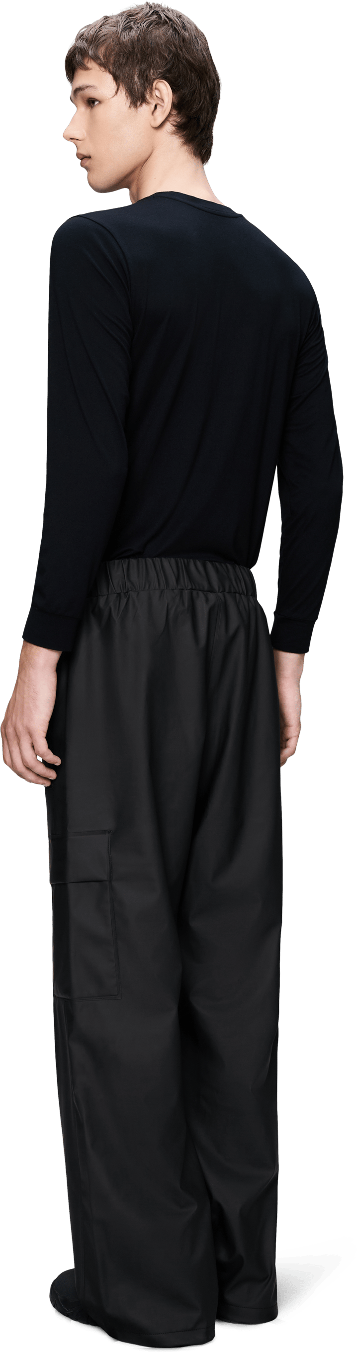 Rains Unisex Cargo Rain Pants Wide Black Rains