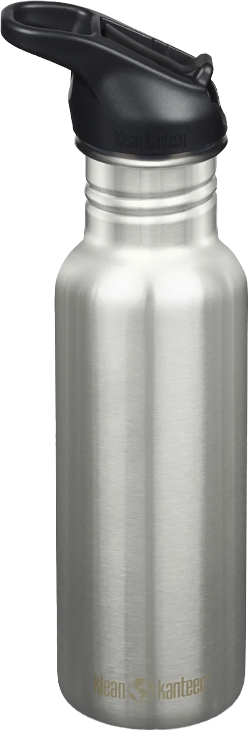 Klean Kanteen Classic Narrow 532 ml (W/ Flip Seal Sport Cap and Straw) Brushed Stainless Flasker 532 ml