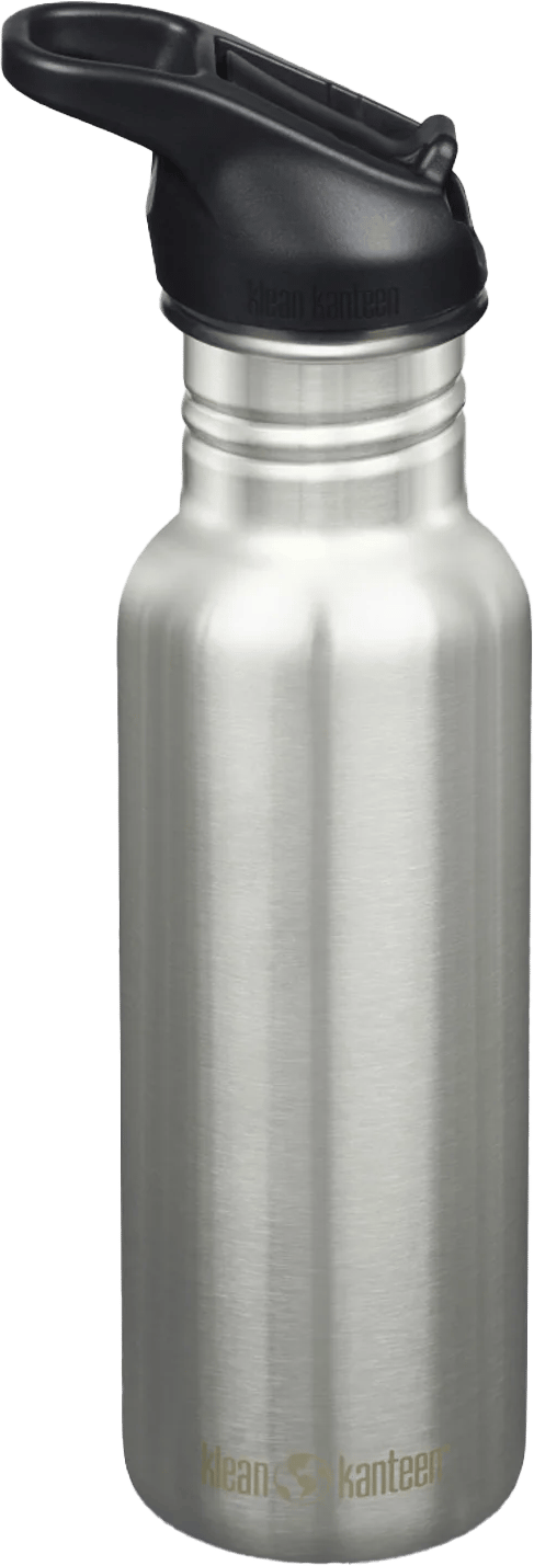 Klean Kanteen Classic Narrow 532 ml (W/ Flip Seal Sport Cap and Straw) Brushed Stainless