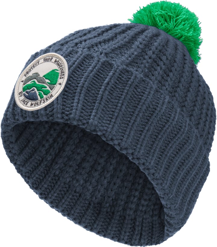 Jack Wolfskin Kids' Pompom Badge Beanie Midnight Sky Jack Wolfskin Jack Wolfskin Kids' Pompom Badge Beanie Midnight Sky Jack Wolfskin