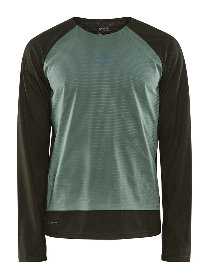 Craft Men's Adv Trail Wool Wind Long Sleeve Tee Juniper/Melange Craft Craft Men's Adv Trail Wool Wind Long Sleeve Tee Juniper/Melange Craft