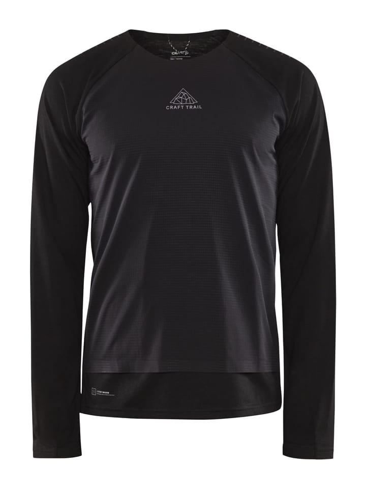 Craft Men's Adv Trail Wool Wind Long Sleeve Tee Black/Melange Craft Craft Men's Adv Trail Wool Wind Long Sleeve Tee Black/Melange Craft