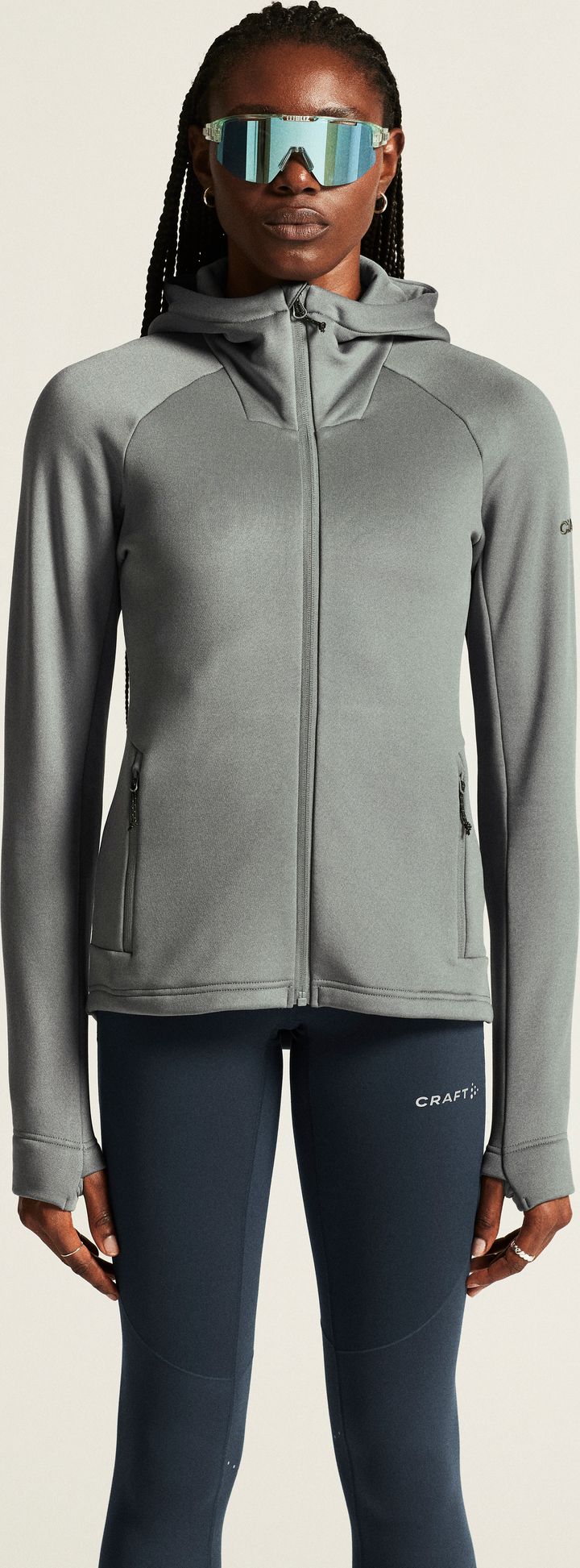 Craft Women's Adv Explore Power Fleece Hood Jacket Leaf Craft