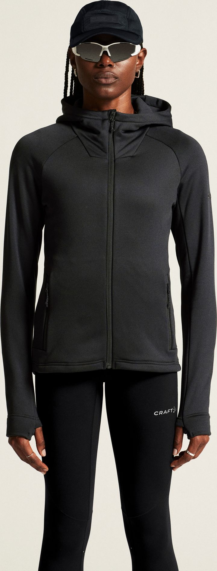 Craft Women's Adv Explore Power Fleece Hood Jacket Black Craft
