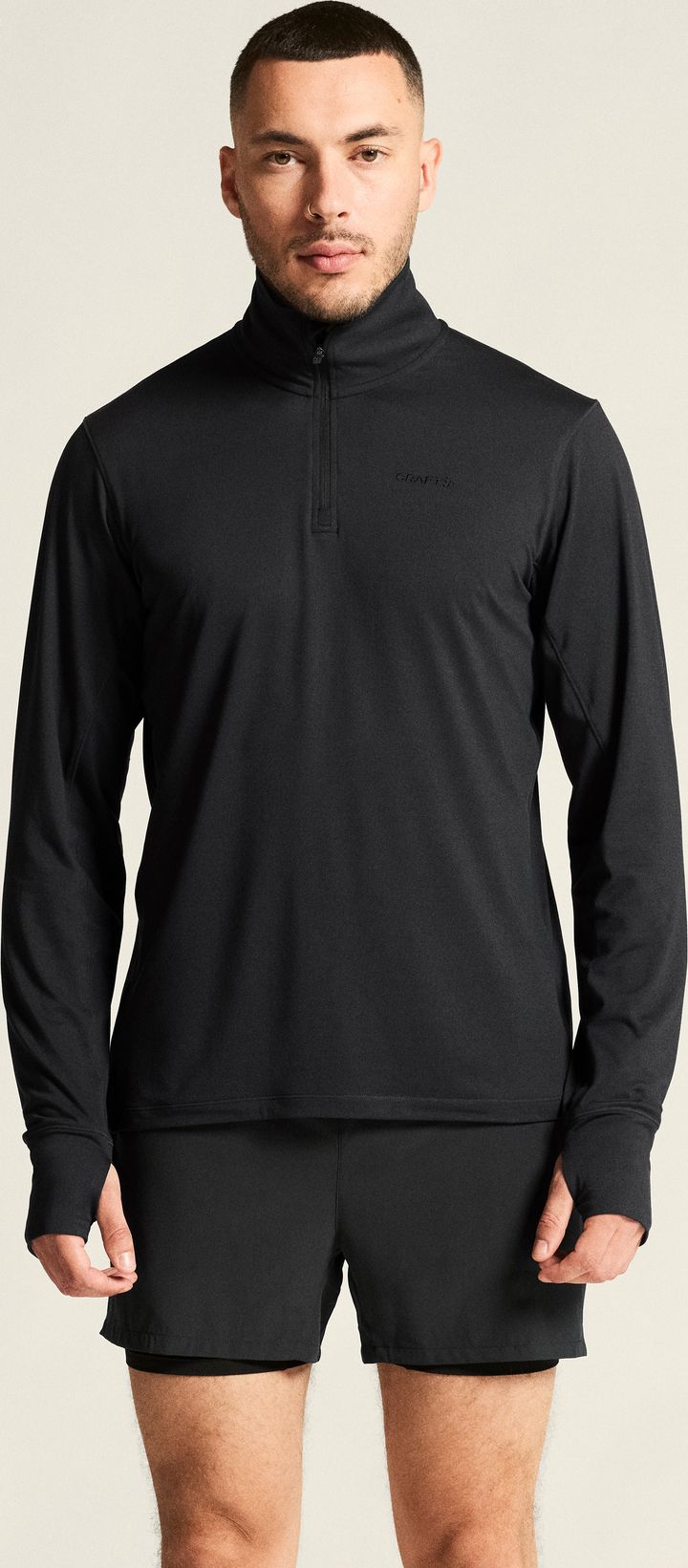 Craft Men's Flow Half Zip Longsleeve Black Melange Craft Craft Men's Flow Half Zip Longsleeve Black Melange Craft