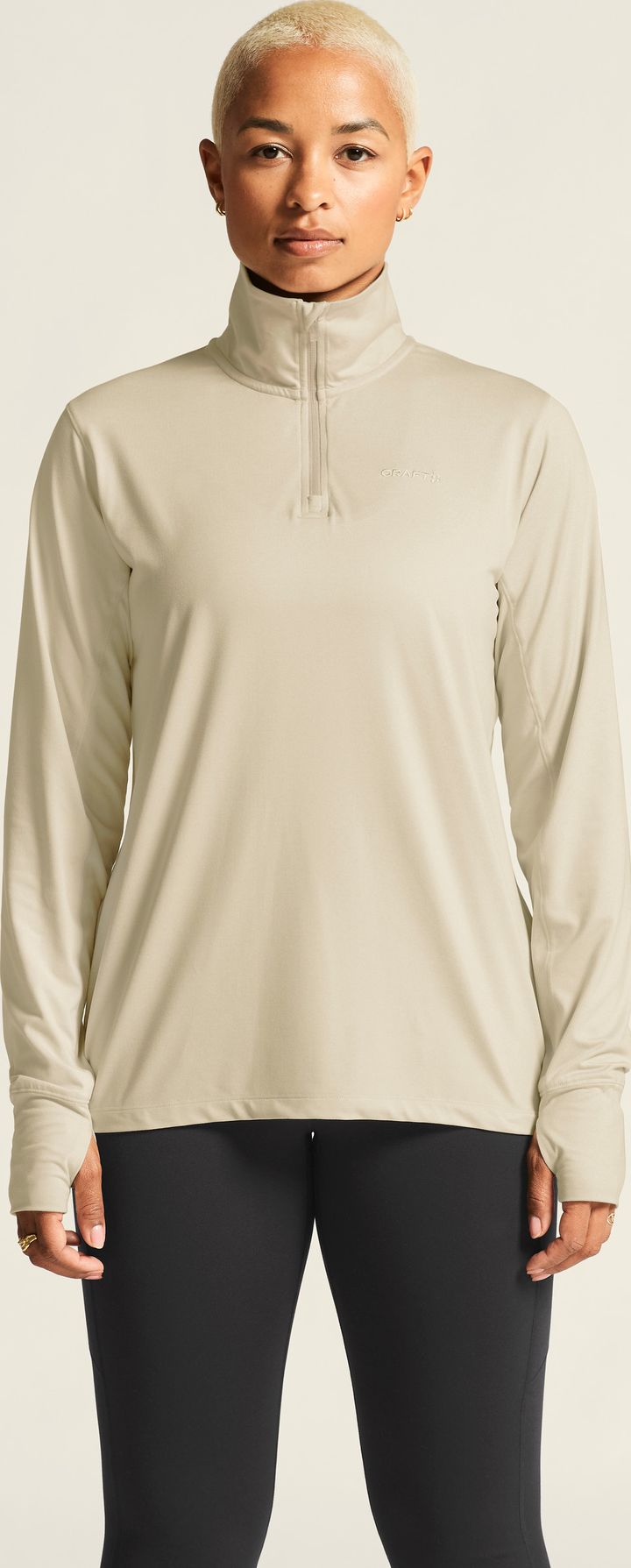 Craft Women's Flow Half Zip Longsleeve Plaster Melange Craft Craft Women's Flow Half Zip Longsleeve Plaster Melange Craft