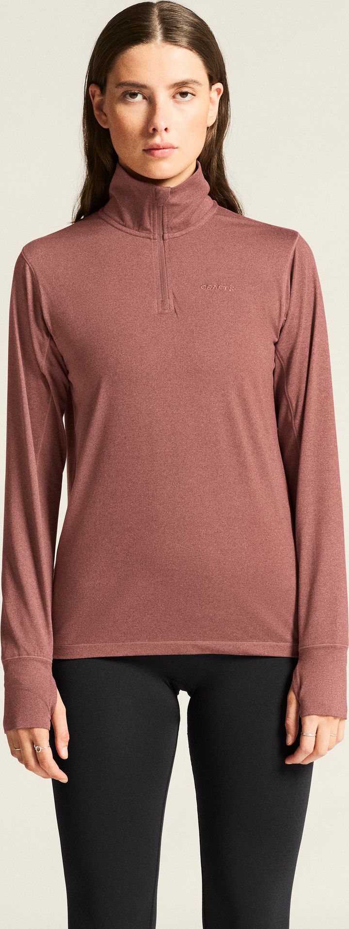 Craft Women's Flow Half Zip Longsleeve Rose Brown/melange Craft