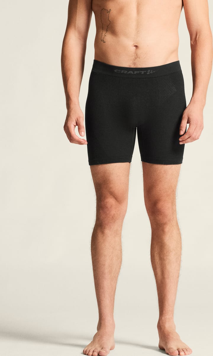 Craft Men's Wool Seamless Boxer 6-Inch  Black Craft