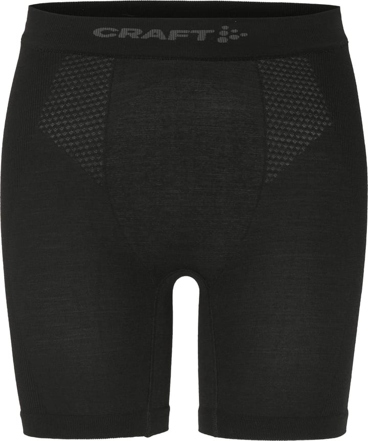 Craft Men's Wool Seamless Boxer 6-Inch Black Craft