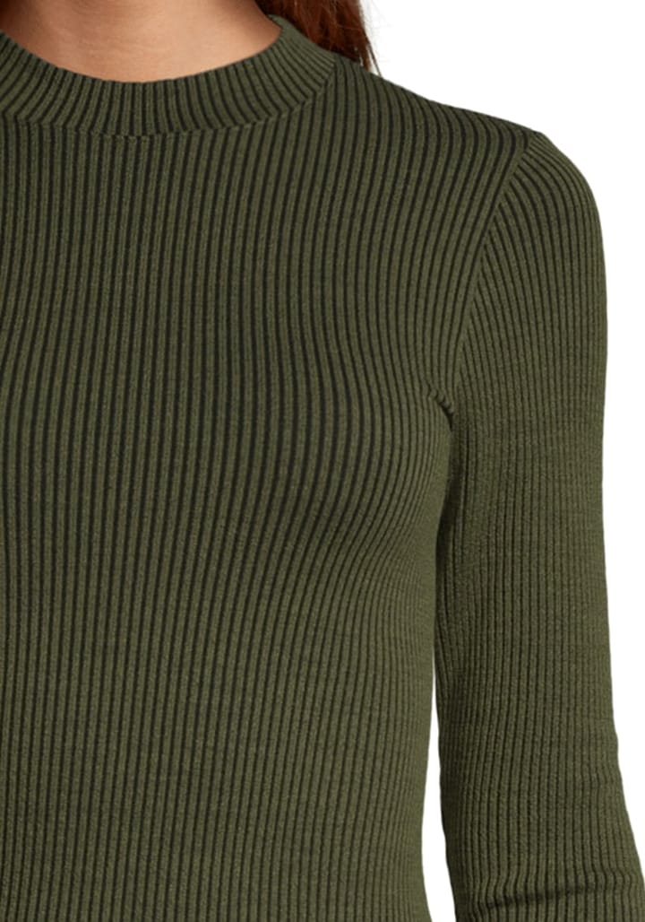 Casall Wool Rib Long Sleeve Black Green Rib Casall Casall Wool Rib Long Sleeve Black Green Rib Casall