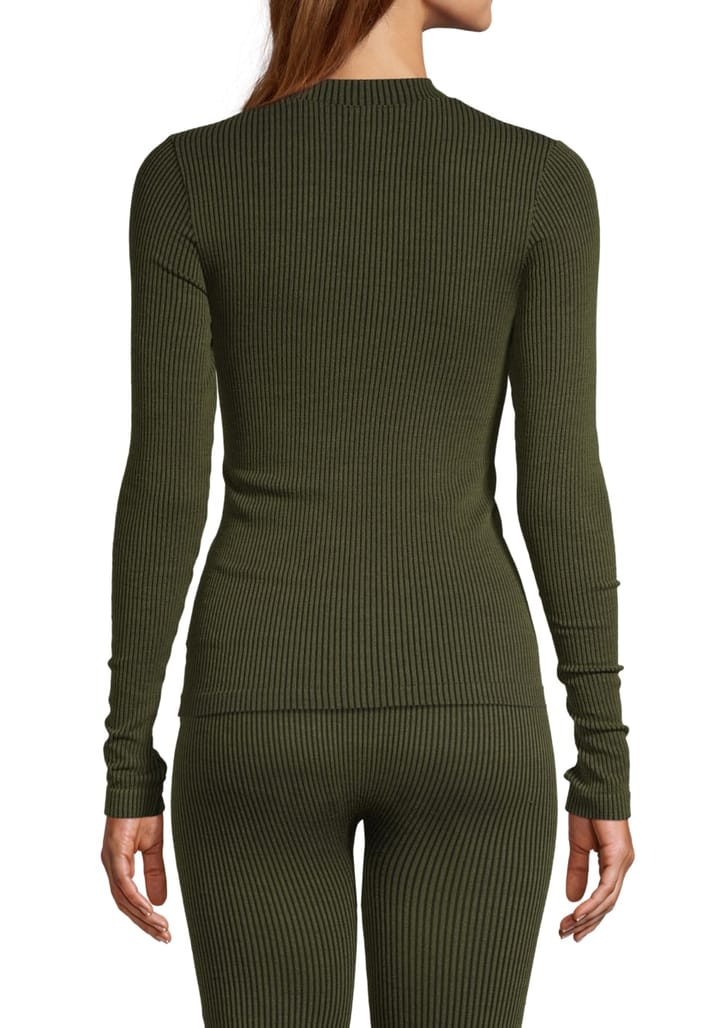 Casall Wool Rib Long Sleeve Black Green Rib Casall Casall Wool Rib Long Sleeve Black Green Rib Casall