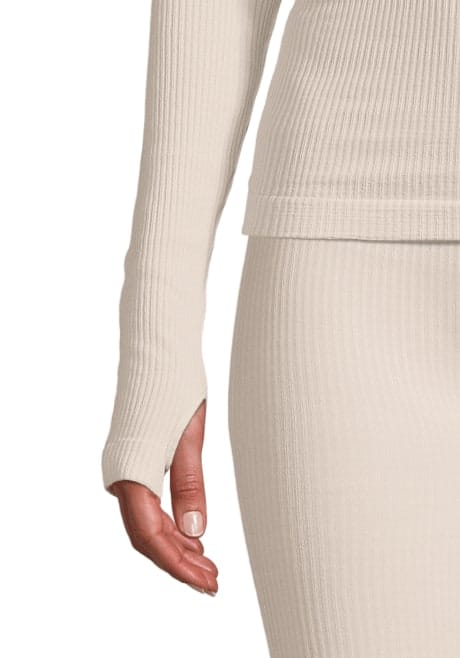 Casall Women's Wool Rib Long Sleeve Light Sand Casall Casall Women's Wool Rib Long Sleeve Light Sand Casall
