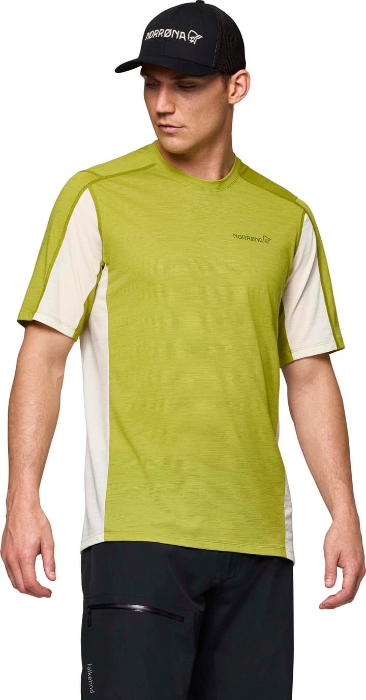 Norrøna Men's Falketind EqualiserUll T-shirt Golden Lime/whisper White Norrøna