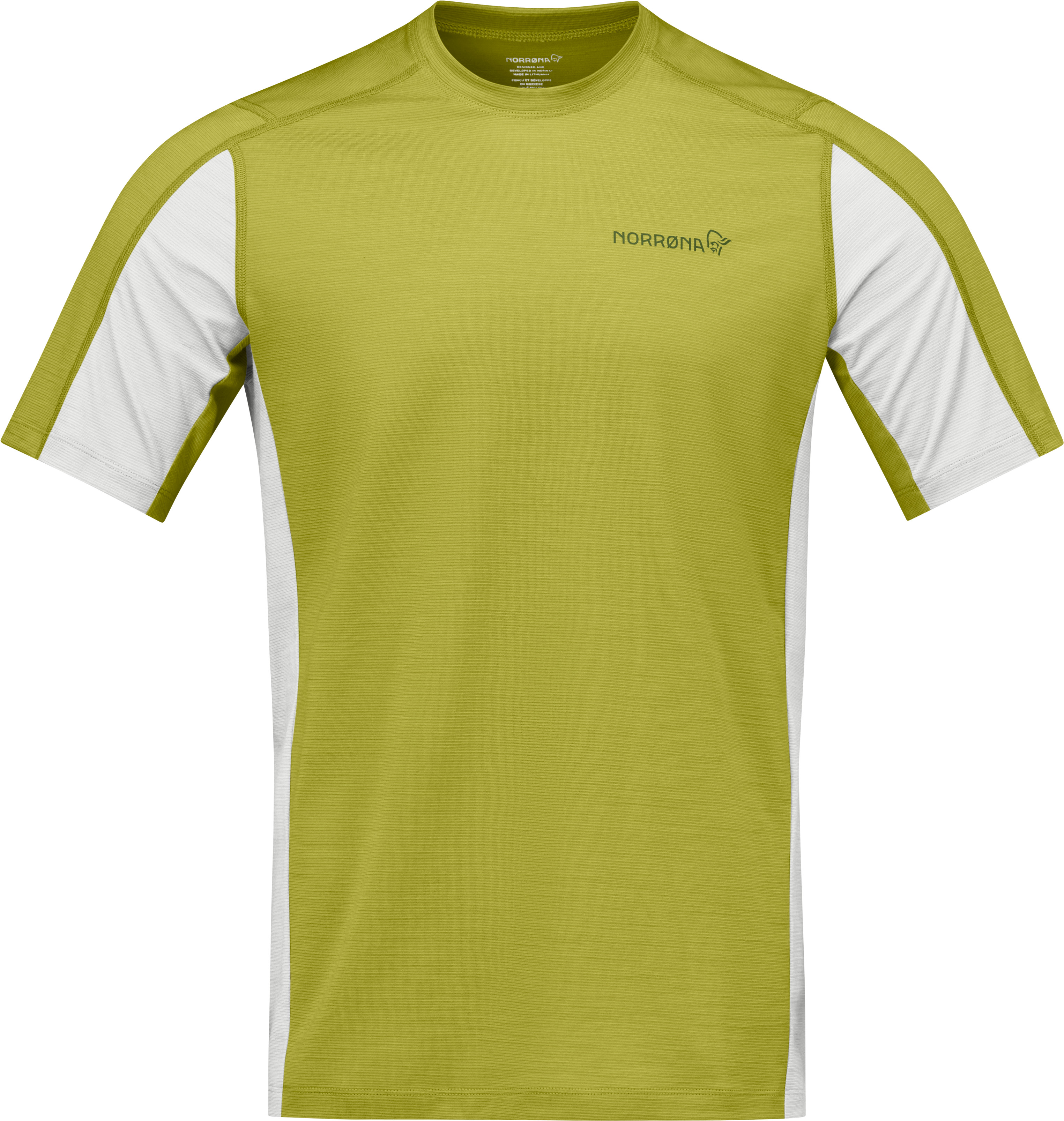 Norrøna Men's Falketind EqualiserUll T-shirt Golden Lime/whisper White Kerrasto yläosat XL