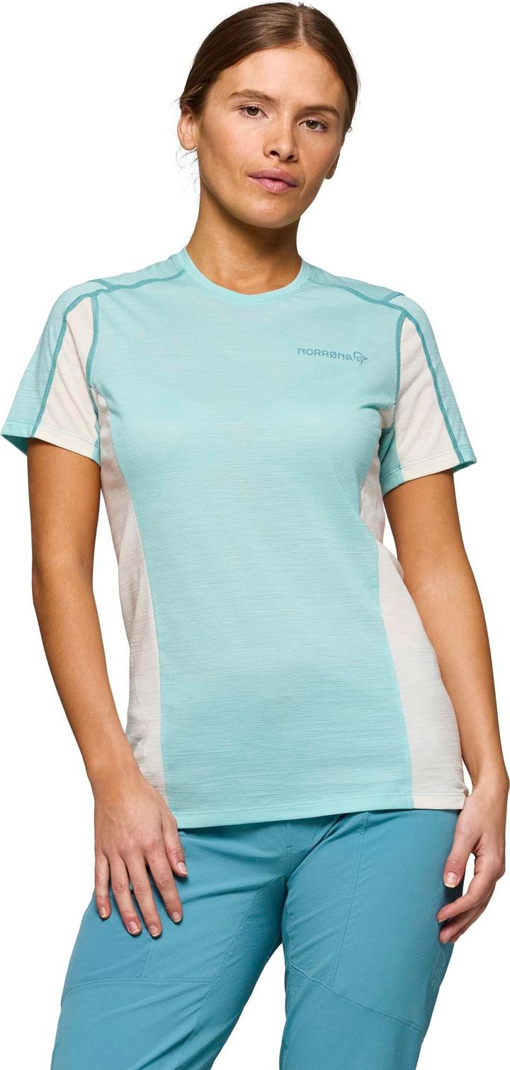 Norrøna Women's Falketind EqualiserUll T-shirt Aqua Haze/Whisper White Norrøna