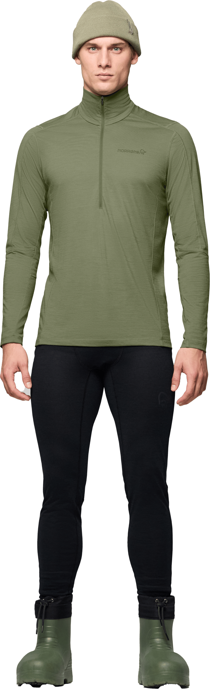 Norrøna Men's Falketind Equaliserull Zip Neck Deep Lichen Green Norrøna