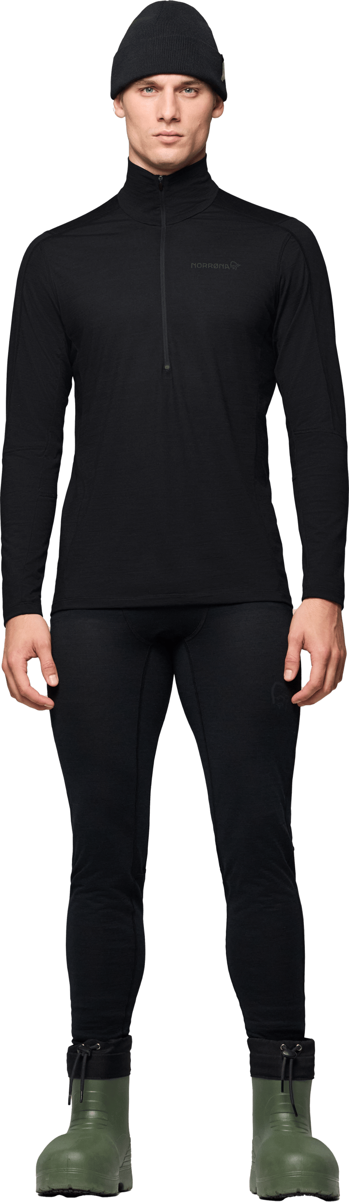 Norrøna Men's Falketind Equaliserull Zip Neck Caviar Black Norrøna
