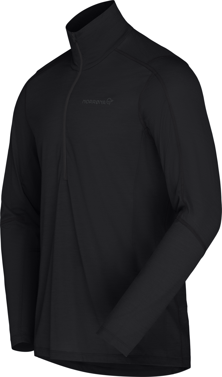 Norrøna Men's Falketind Equaliserull Zip Neck Caviar Black Norrøna