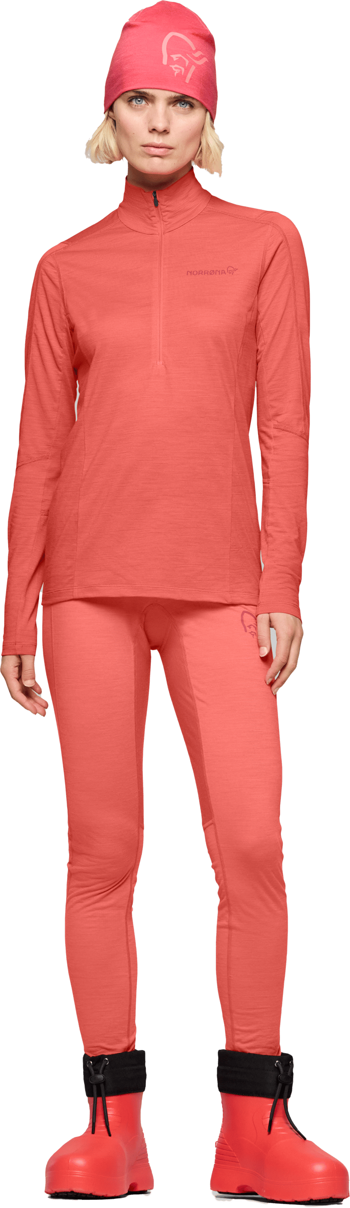 Norrøna Women's Falketind Equaliserull Zip Neck Deep Sea Coral Norrøna