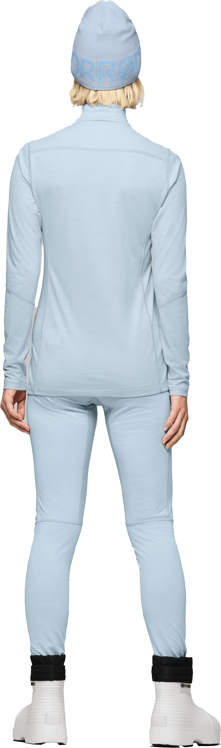 Norrøna Women's Falketind Equaliserull Zip Neck Cashmere Blue Norrøna