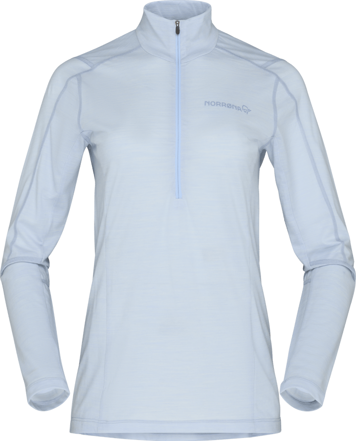 Norrøna Women's Falketind Equaliserull Zip Neck Cashmere Blue Norrøna