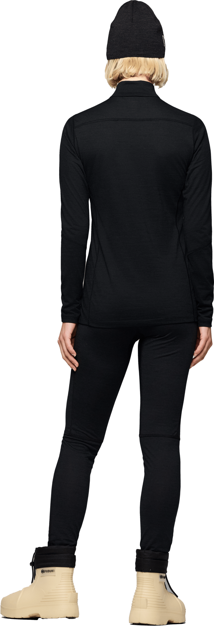 Norrøna Women's Falketind Equaliserull Zip Neck Caviar Black Norrøna