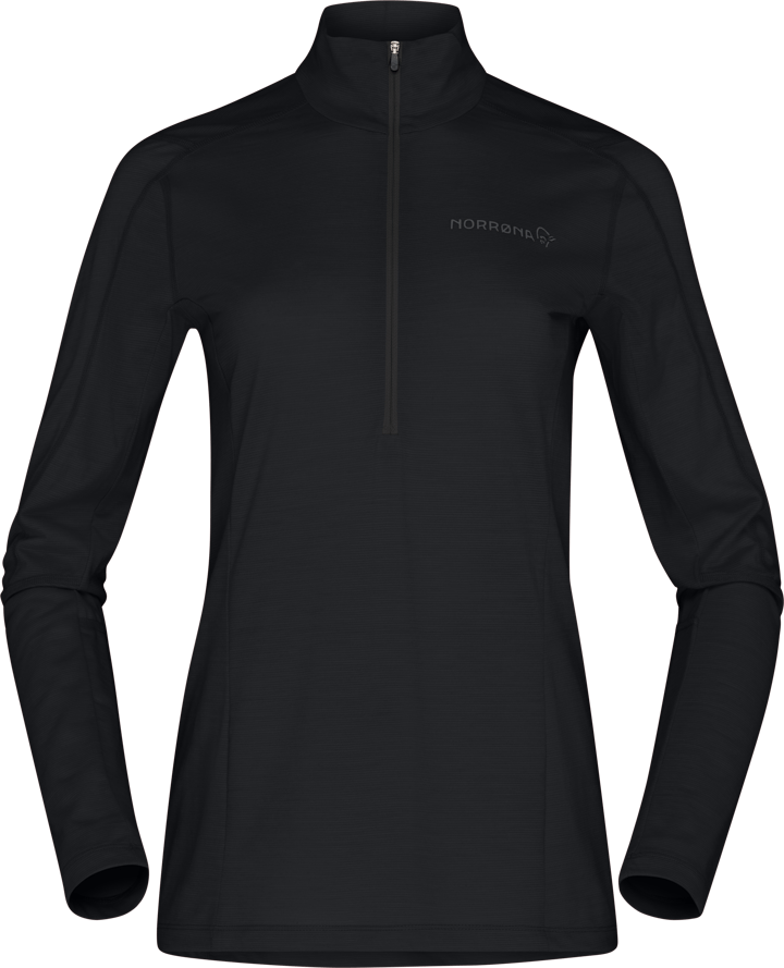 Norrøna Women's Falketind Equaliserull Zip Neck Caviar Black Norrøna