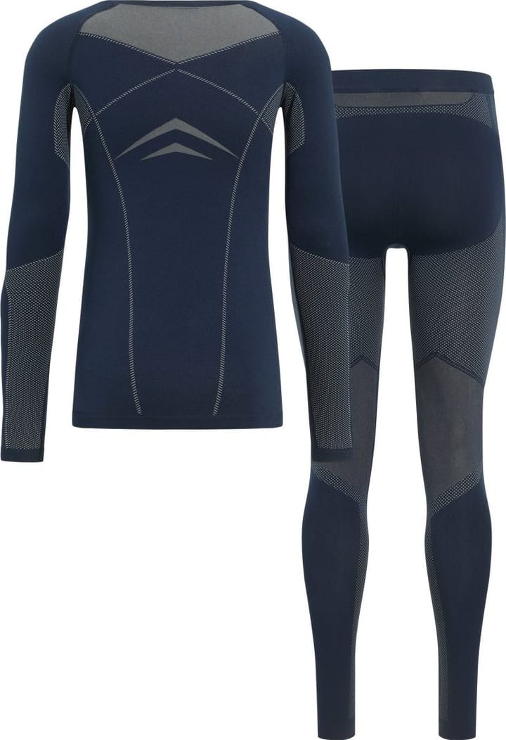 Odlo Men's Set Long Fundamentals Performance Warm Dark Sapphire - Silver Cloud Odlo