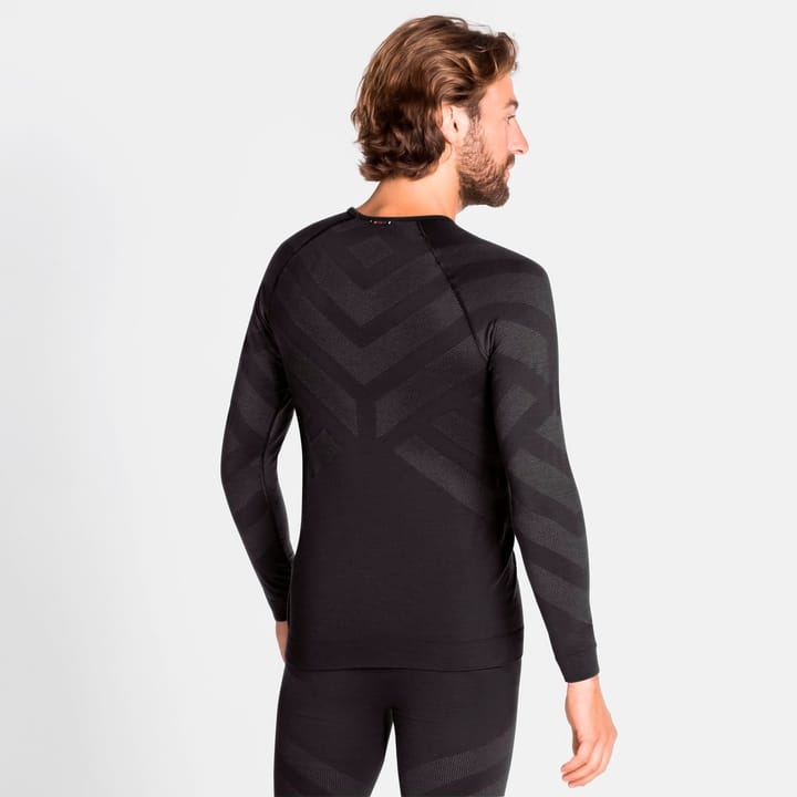 Odlo Bl Top Crew Neck L/S Kinship Warm M's Black Melange Odlo