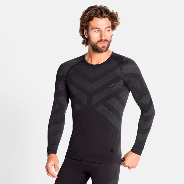 Odlo Bl Top Crew Neck L/S Kinship Warm M's Black Melange Odlo Odlo Bl Top Crew Neck L/S Kinship Warm M's Black Melange Odlo