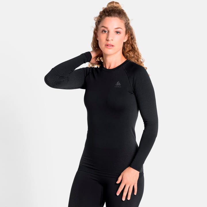 Odlo Women's Performance Warm ECO Long-Sleeve Base Layer Black - Graphite Grey Odlo