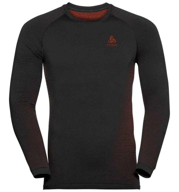 Odlo Bl Top Crew Neck L/S Performance Warm Ec Black - Orange.Com Odlo