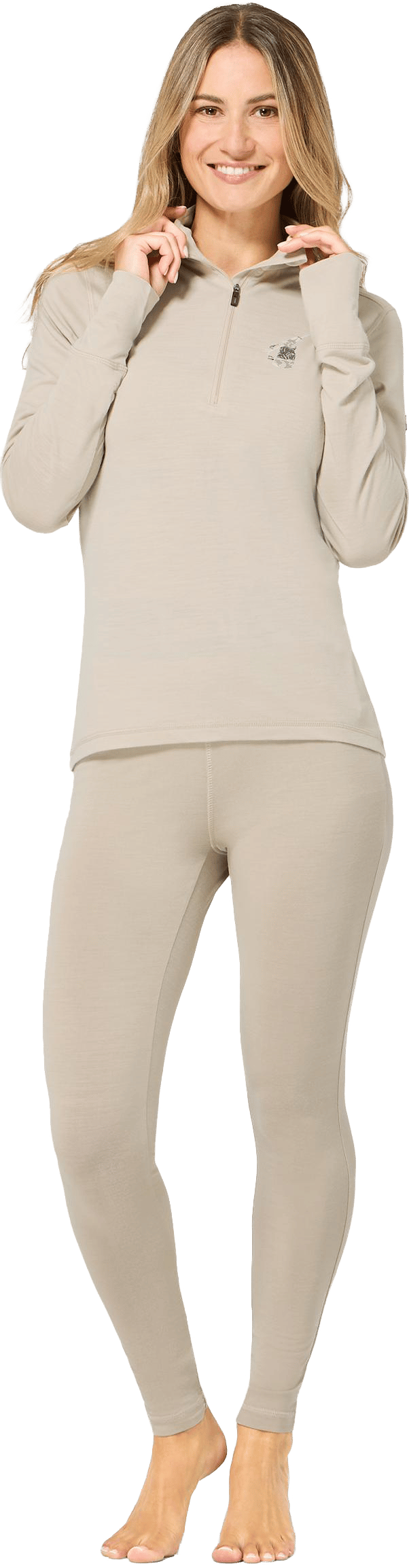 super.natural Women´s Tundra175 Zip 1/4 Bunny White Pepper/various super.natural