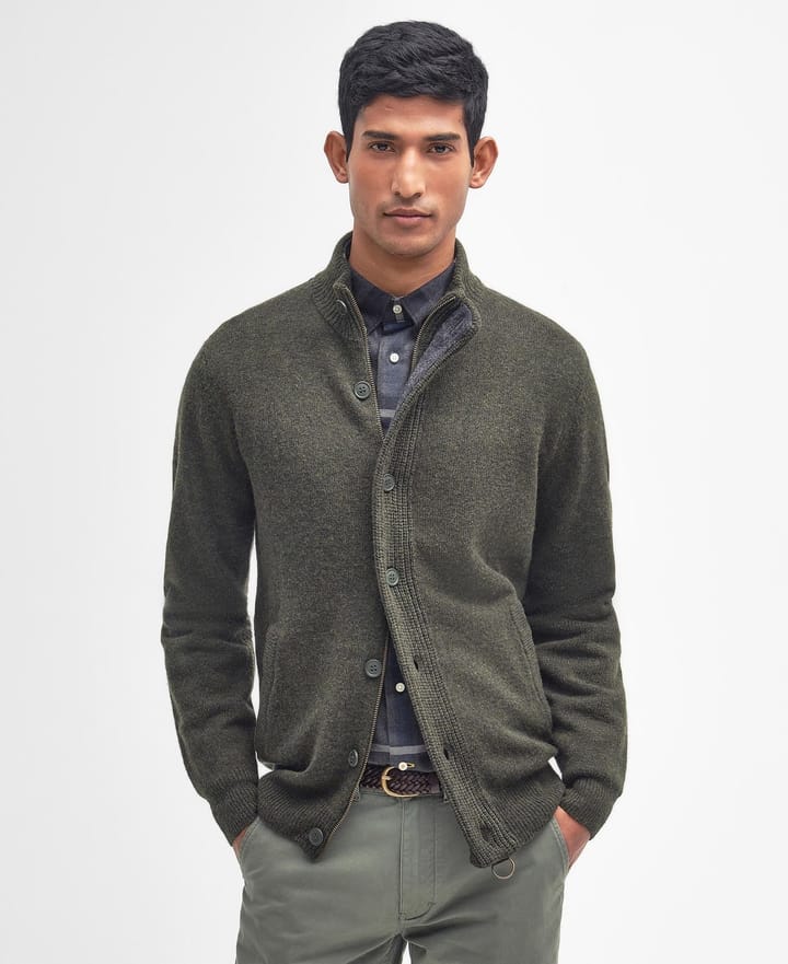 Barbour Men's Elbow-Patch Cardigan Green Barbour