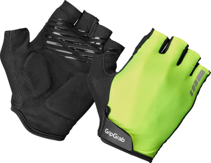 Gripgrab Ride Padded Short Finger Summer Gloves Yellow Hi-vis Gripgrab